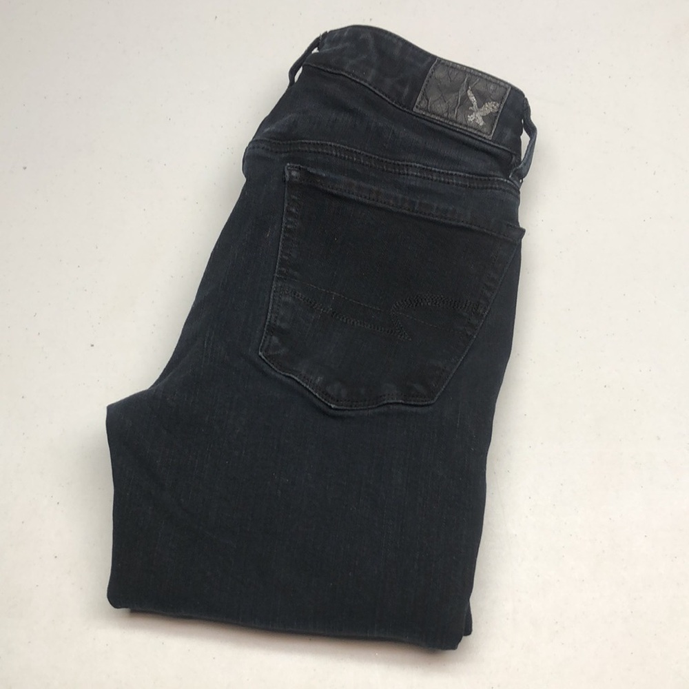 VINTAGE AMERICAN EAGLE BLACKWASH HI-RISE JEGGING JEANS 0/25x26 ⭐️